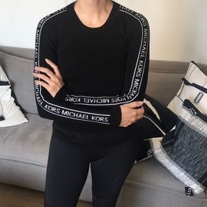 Michael Kors top black w/ MK taping print